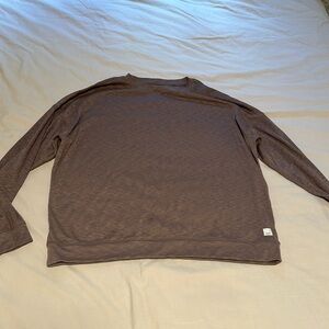 VUORI gray burgundy long sleeve athletic shirt, loose fitting